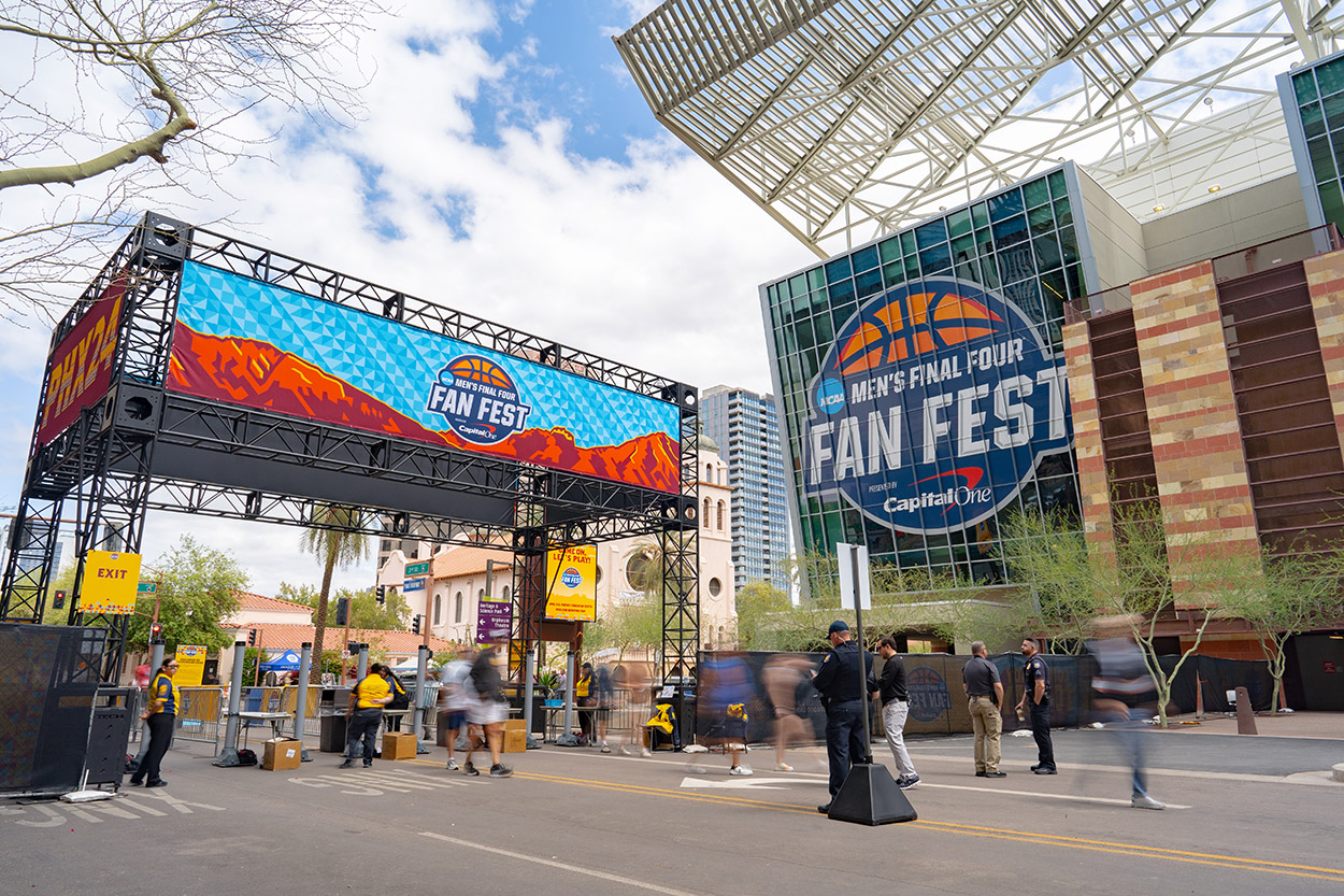 Men's Final Four security check point