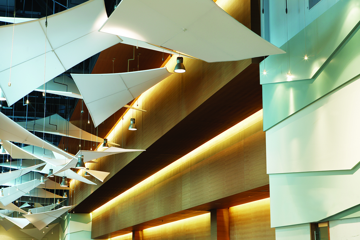 Pre-function space ceiling with updated lighting features