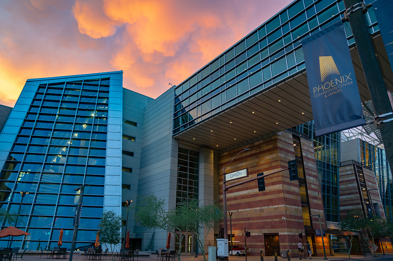 Phoenix Convention Center Canyon on Third at sunset