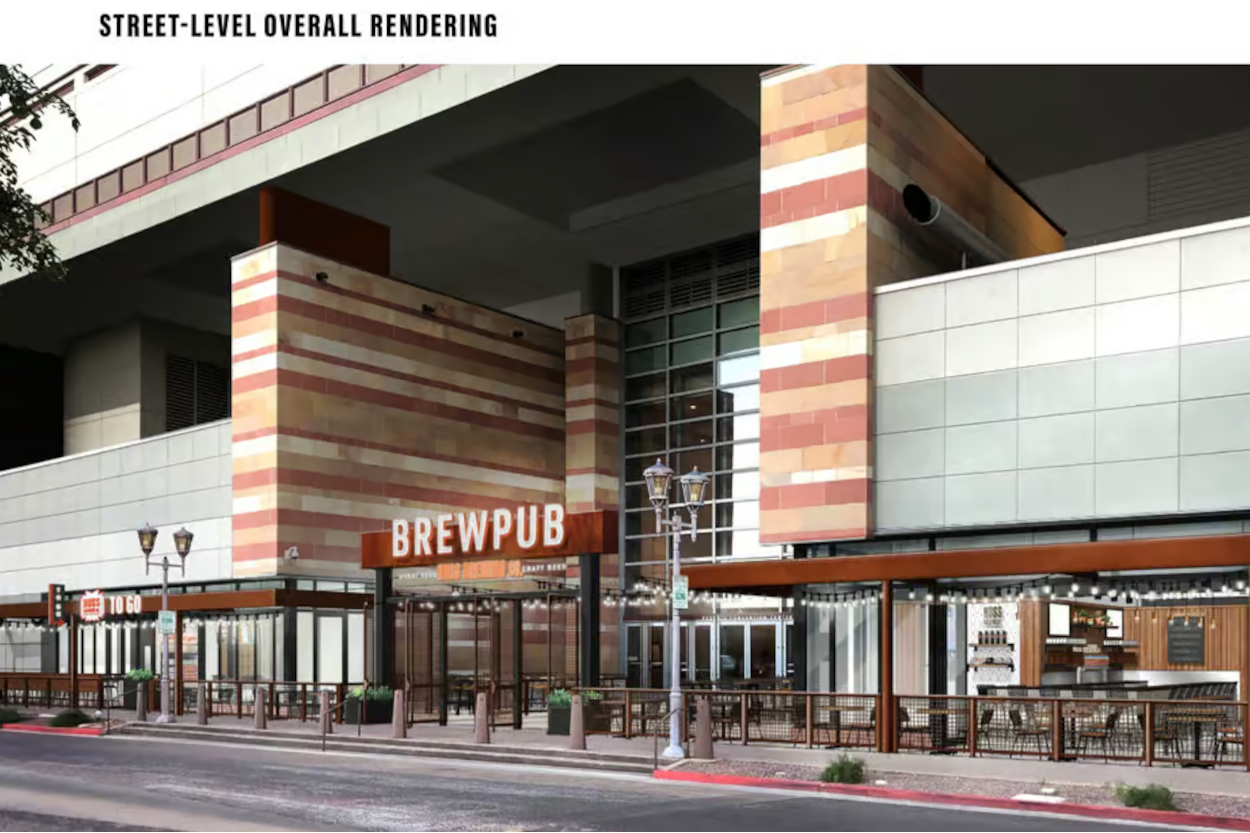 Rendering of Huss Brew Pub Exterior